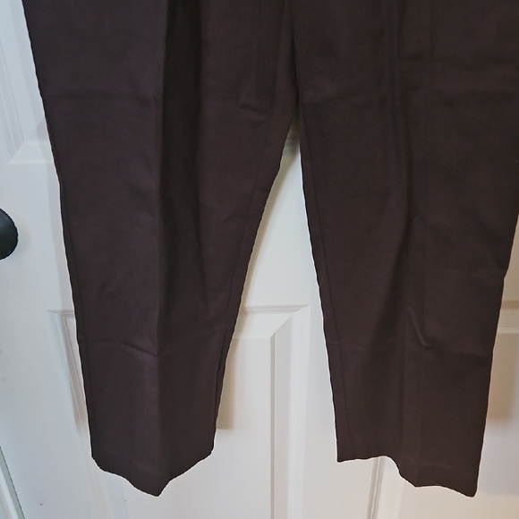 Alfred Dunner 8 Short Dark Brown Elastic Waist Pocketed Pants NWT - Picture 3 of 9